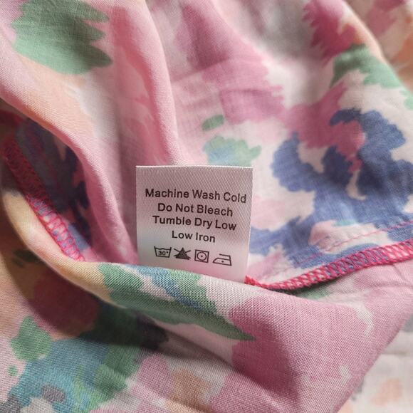 Tuckernuck Dress Small Meade Midi Floral Colorful Sleeveless Ruffles Pockets - Picture 10 of 10